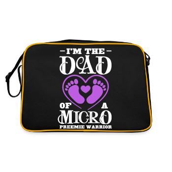 I'm the Dad of a Micro Preemie Warrior - Retro Bag - black/gold - Back