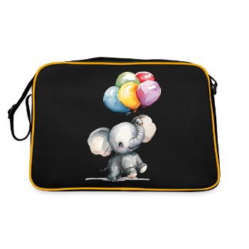 Drôle d’éléphant jouant avec des ballons colorés - Sac Retro - noir/or - Dos