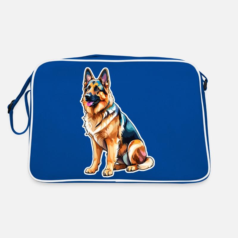 Deutscher Schäferhund Wasserfarben Retro Tasche