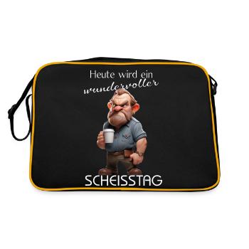 Wonderful shitday man - Retro Bag - black/gold - Back