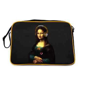 Mona Lisa - Retro Tasche - Schwarz/Gold - Hinten