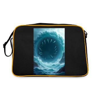 Charybdis, gigantic whirlpool with jagged fangs - Retro Bag - black/gold - Back