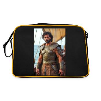 Ulysse, guerrier fort à la proue du navire, bec de cape - Sac Retro - noir/or - Dos