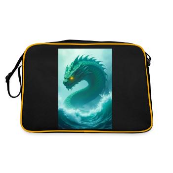 Énorme serpent encerclant le monstre de Midgard - Sac Retro - noir/or - Dos