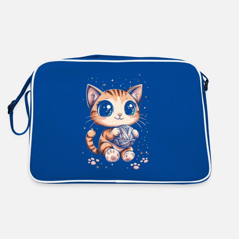 Chat mignon avec pelote de laine Sac Retro