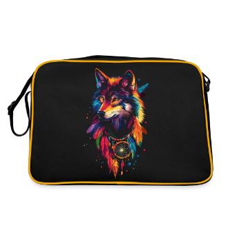 Loup Attrape-rêves - Sac Retro - noir/or - Dos