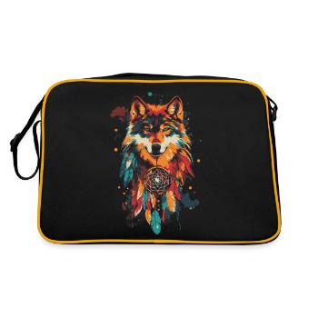 Loup Attrape-rêves - Sac Retro - noir/or - Dos