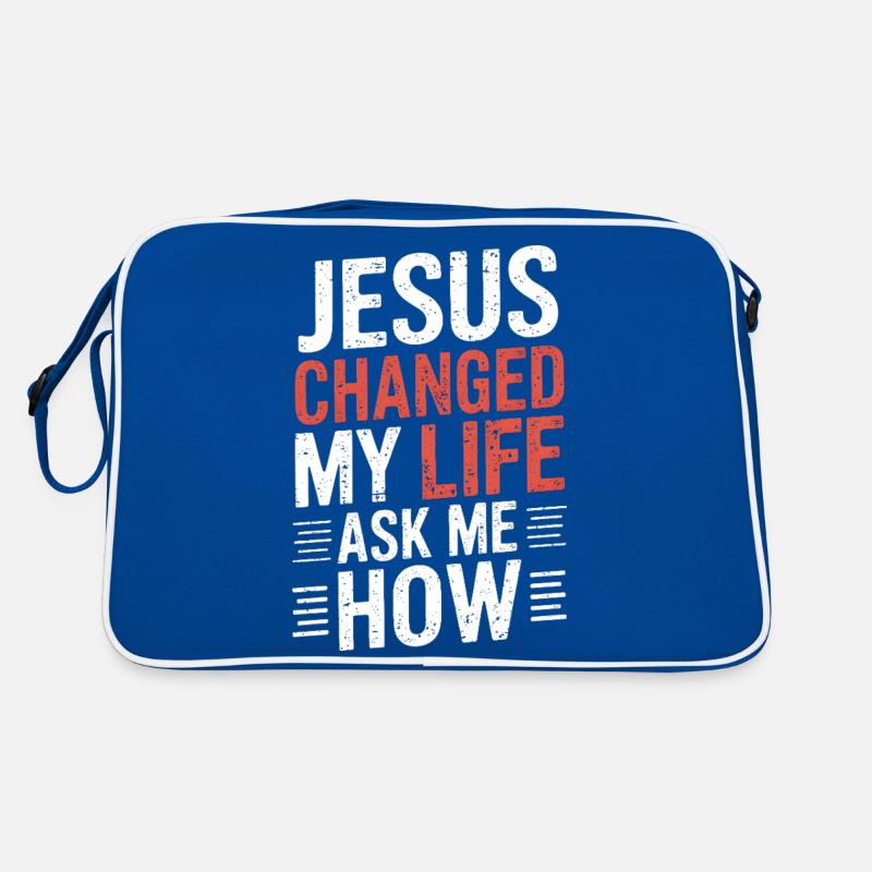 Jésus a changé ma vie ! Demandez-moi comment ! Sac Retro