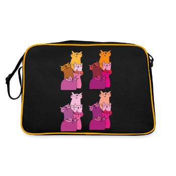 Cats Meet Pattern - Retro Bag - black/gold - Back