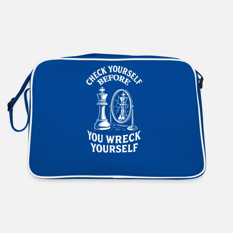 Check Yourself Lustiger Schachspieler Spruch Retro Tasche