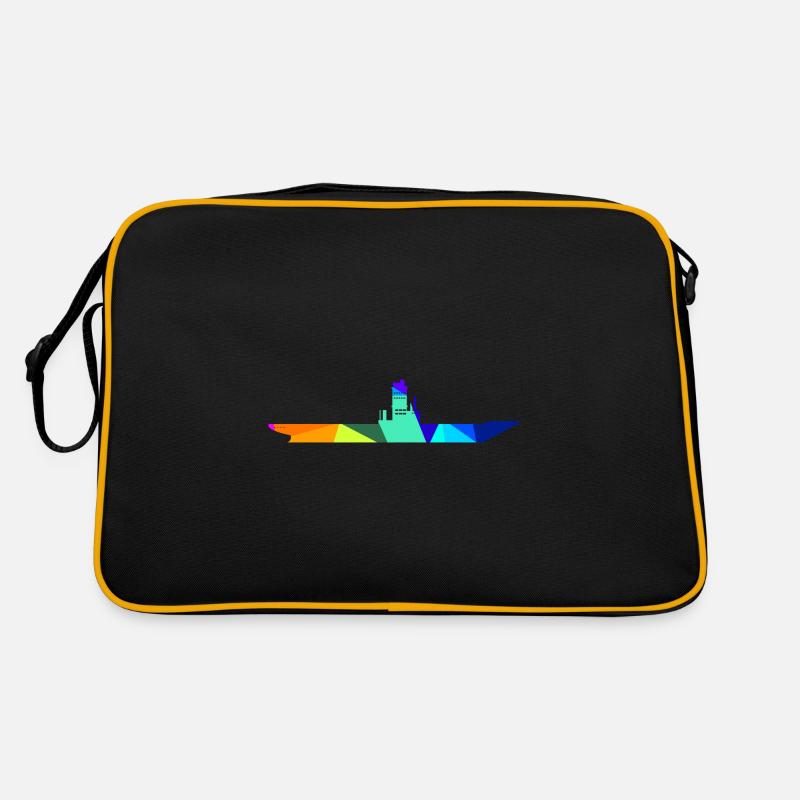 Aircraft Carrier Rainbow Polygon Ships Retro Bag