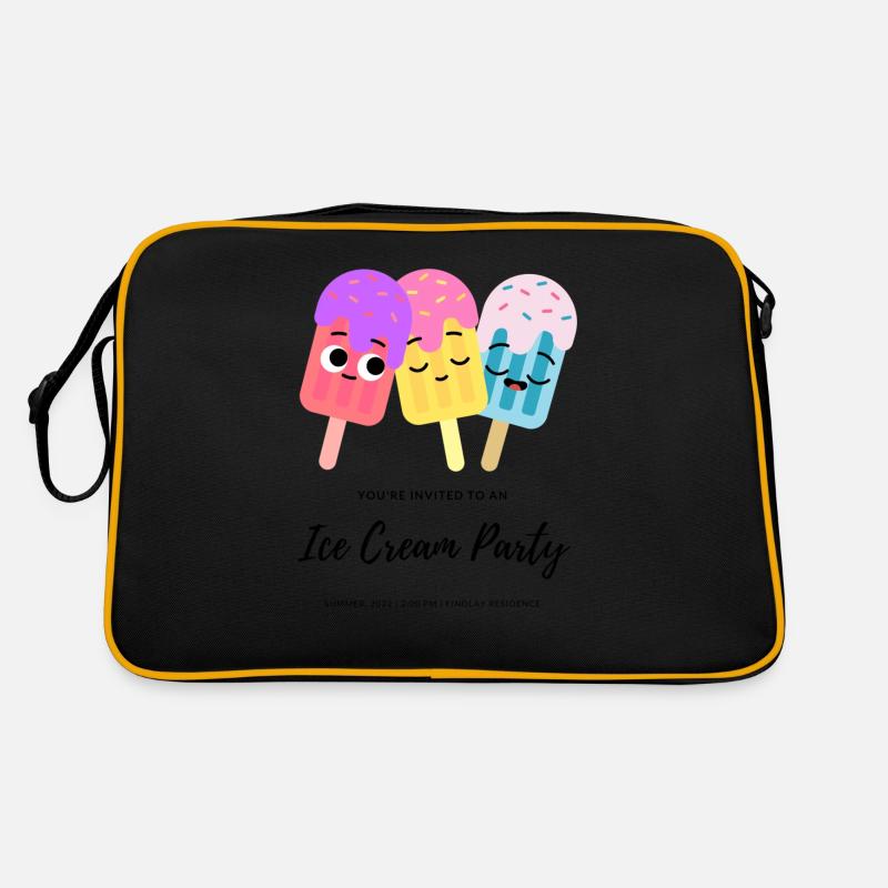 Ice Cream - Retro Tasche - Schwarz/Gold