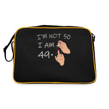 Im Not 50, I Am 49 Plus 1 Middle Finger, 50th - Retro Bag - black/gold - Back