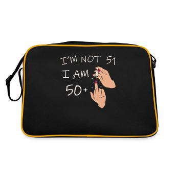 Im Not 51, I Am 50 Plus 1 Middle Finger, 51st - Retro Bag - black/gold - Back