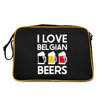 I love Belgian beers - Sac Retro - noir/or - Dos