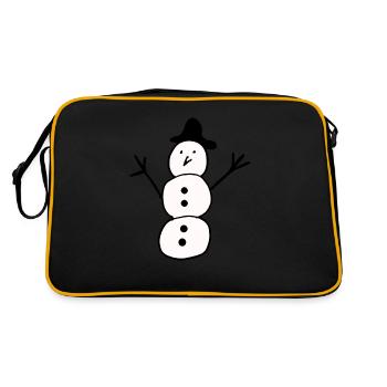 Schneemann - Retro Tasche - Schwarz/Gold - Hinten