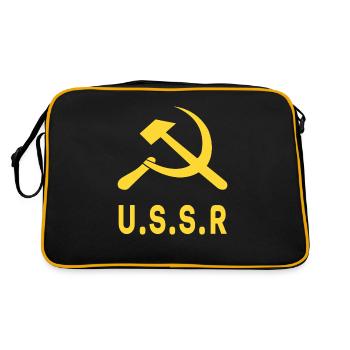 USSR Soviet Union coat of arms with hammer sickle - Retro Bag - black/gold - Back