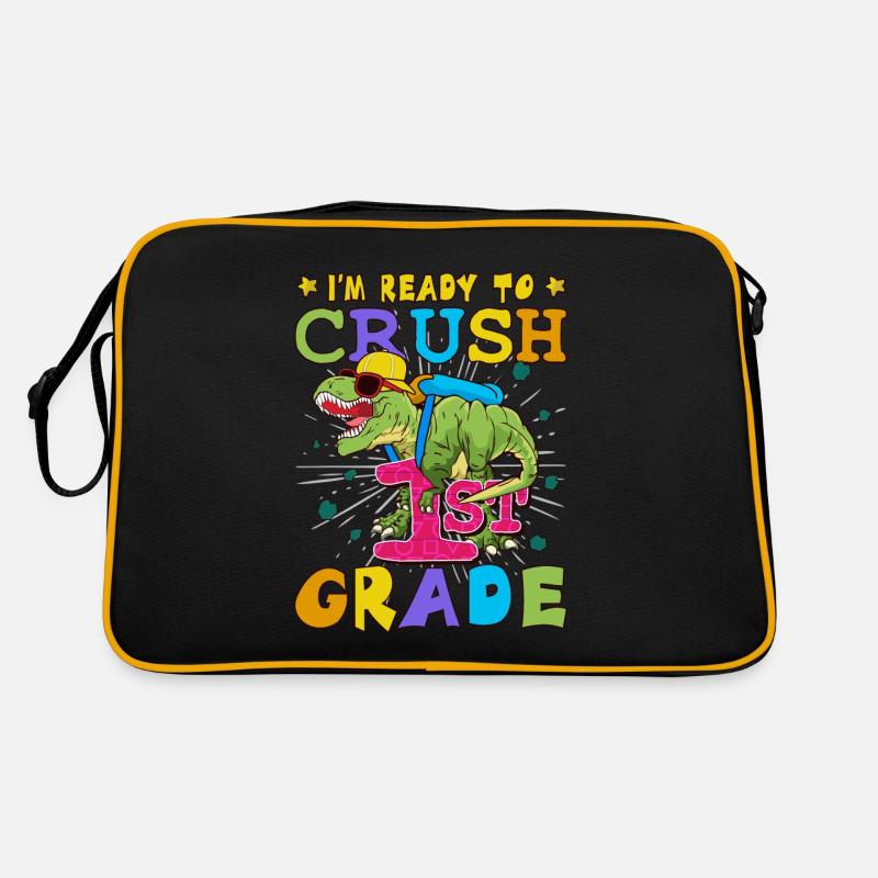 Ich bin bereit, Regenbogenmädchen Jungen der 1. Klasse zu zerquetschen Retro Tasche