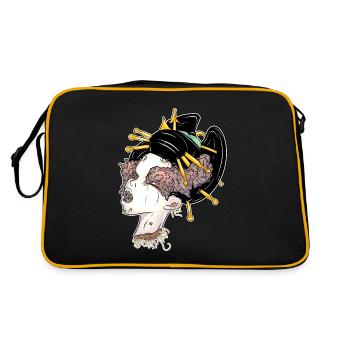 Namakubi und Pilze - Retro Tasche - Schwarz/Gold - Hinten
