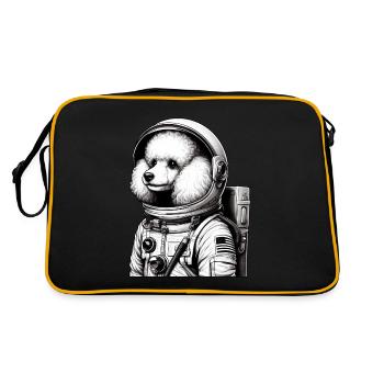 Poodle Astronaut in Space Awe - Retro Bag - black/gold - Back