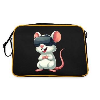 VR Ratte & Maus: Spielerisches Abenteuer - Retro Tasche - Schwarz/Gold - Hinten