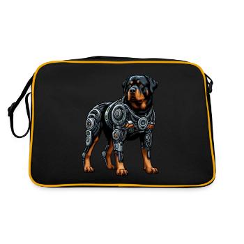 Rottweiler Cyborg Robot Futuriste - Sac Retro - noir/or - Dos