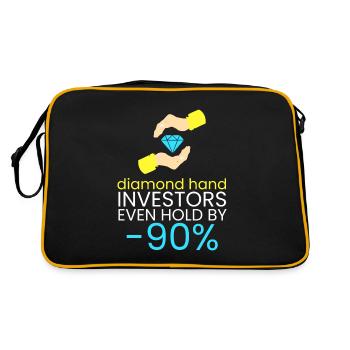 Diamond hands never sell - Retro Bag - black/gold - Back