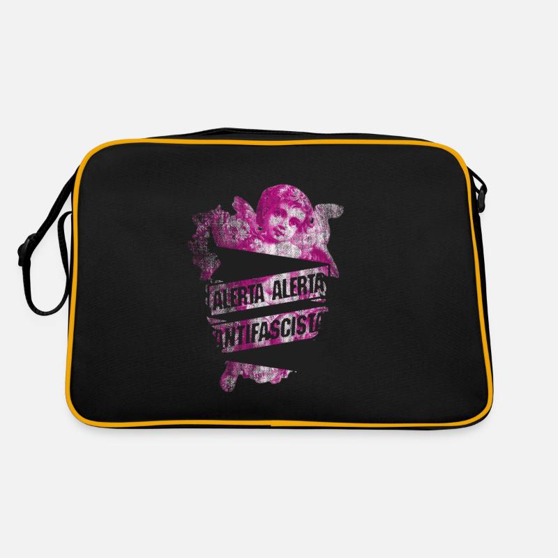 Ange antifasciste - Sac Retro - noir/or
