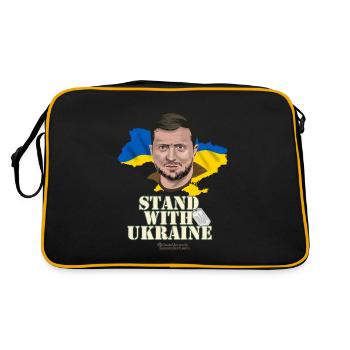Zelenskyi T-Shirt Design Stand with Ukraine - Retro Bag - black/gold - Back