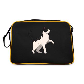 Cat Black and White - Retro Bag - black/gold - Back