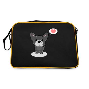 French Bulldog - Retro Bag - black/gold - Back