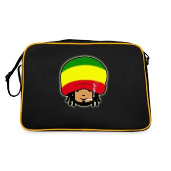 2 Rastaman - Retro Tasche - Schwarz/Gold - Hinten