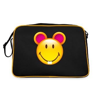 Smiley Mouse - Retro Tasche - Schwarz/Gold - Hinten