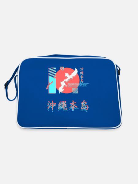 Vêtements de rue Okinawa - Sac Retro - bleu/blanc - Dos