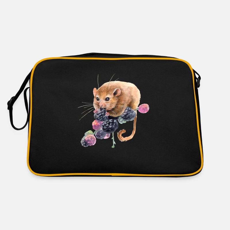 Haselmaus - Retro Tasche - Schwarz/Gold