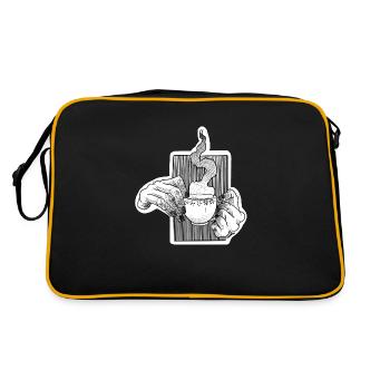 Coffee Time - Retro Tasche - Schwarz/Gold - Hinten