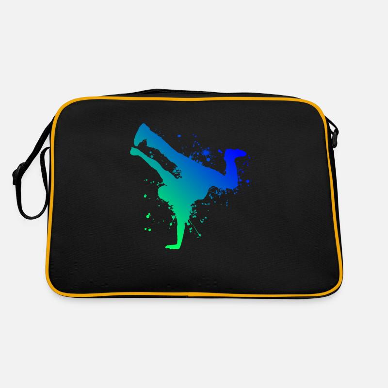 Break Hip Hop Dance Jungs Mädchen Bboy Breakdance - Retro Tasche - Schwarz/Gold