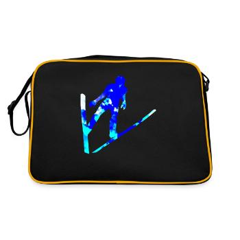 Ski Jumping Men Women Ski Jumper Ski Flying - Retro Bag - black/gold - Back