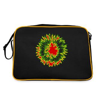 fleur rouge jaune vert - Sac Retro - noir/or - Dos