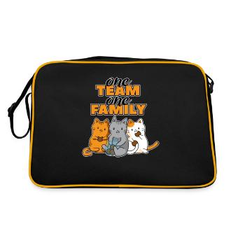 team family cat biscuits baking work colleagues - Retro Bag - black/gold - Back