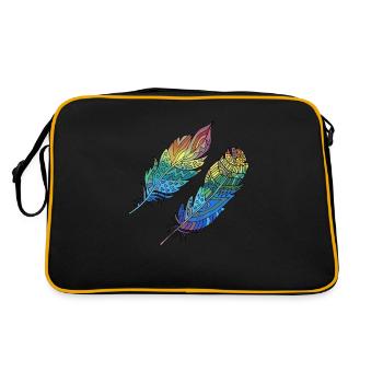 Feder - Retro Tasche - Schwarz/Gold - Hinten