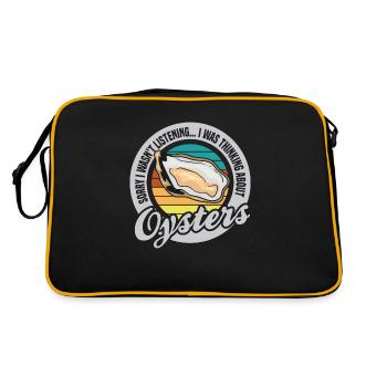Pensez aux huîtres, fruits de mer, animaux marins - Sac Retro - noir/or - Dos