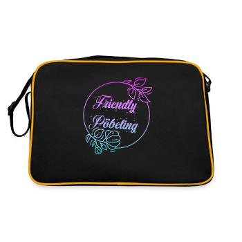 Friendly Pöbeling - Retro Tasche - Schwarz/Gold - Hinten