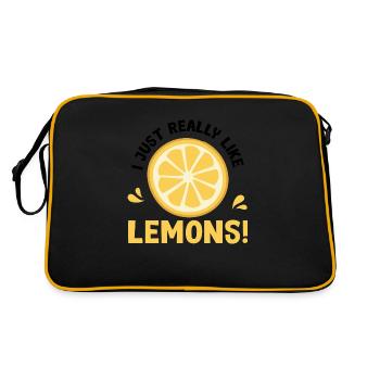 Tropische Zitronenlimonade mit Zitrusfrüchten - Retro Tasche - Schwarz/Gold - Hinten