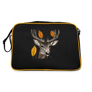 Tête de cerf en automne Bois de cerf Chèvre Fauve 4 - Sac Retro - noir/or - Dos