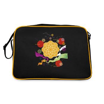 Energie und Lebensfreude - Retro Tasche - Schwarz/Gold - Hinten