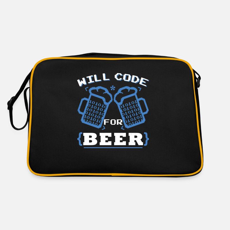 Will Code For Beer | Programmer Coding Retro Bag