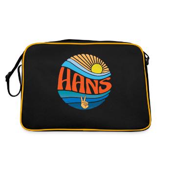 Hans Hemd Vintage Sonnenuntergang Hans Groovy Tie Dye - Retro Tasche - Schwarz/Gold - Hinten