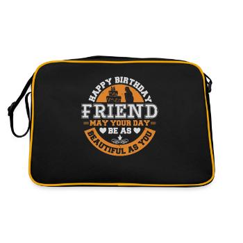 HAPPY BIRTHDAY FRIEND MAY YOUR DAY BE AS BEAUTIFUL - Retro Bag - black/gold - Back