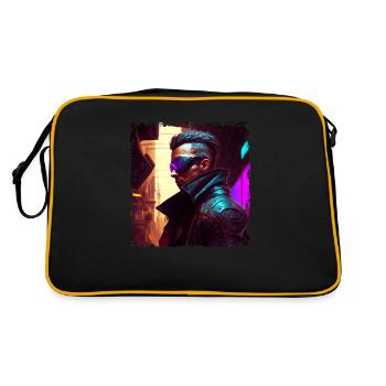 Soldat d’œuvres d’art dans le contexte cybernétique du futur - Sac Retro - noir/or - Dos